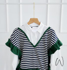 BONNIE BLOUSE / ATASAN BLOUSE MOTIF STRIPES RUFFLE