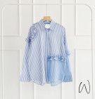 BRIANA SHIRT / ATASAN STRIPES RUFFLE