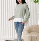 CAMINA BLOUSE / ATASAN BLOUSE KAOS MIX PRISKET LACE