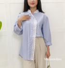 CARIA SHIRT / KEMEJA STRIPES KATUN MIX LACE