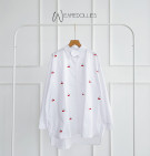 CHERRY WHITE SHIRT / KEMEJA PUTIH BORDIR