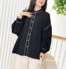 DAVIRA SHIRT / ATASAN HITAM WANITA BASIC