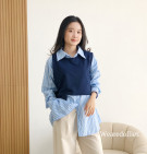 DEFTA SHIRT / ATASAN KEMEJA WANITA MIX VEST