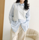 DEFTA SHIRT / ATASAN KEMEJA WANITA MIX VEST