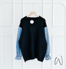 DENIM KNIT SWEATER / BASIC SWEATER