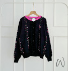 DOZME BLOUSE / ATASAN KNIT IMPORT MOTIF BUNGA