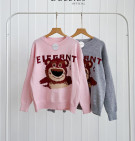 ELEGANT SWEATER / SWEATER KNIT MOTIF BEAR