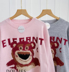 ELEGANT SWEATER / SWEATER KNIT MOTIF BEAR