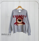 ELEGANT SWEATER / SWEATER KNIT MOTIF BEAR