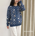 ELLORA KNIT CARDY / CARDIGAN IMPORT MOTIF