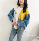 FANILA SWEATER / COLAR SWEATER KNIT MIX DENIM