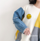 FANILA SWEATER / COLAR SWEATER KNIT MIX DENIM