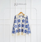 FLORA DAISY BLUE  / BLOUSE KNIT BUNGA