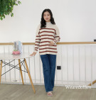 GARDENIA KNIT SWEATER / SWEATER KNIT MOTIF STRIPES