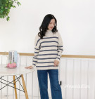 GARDENIA KNIT SWEATER / SWEATER KNIT MOTIF STRIPES