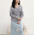 GIOLA KNIT TOP / ATASAN KNI WANITA KERAH LEBAR