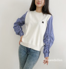 HANI BLOUSE / BLOUSE KNIT MIX KATUN BASIC