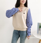 HANI BLOUSE / BLOUSE KNIT MIX KATUN BASIC