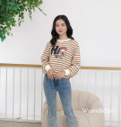 HI TRY TOP / STRIPES KNIT SABLON