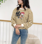 HI TRY TOP / STRIPES KNIT SABLON