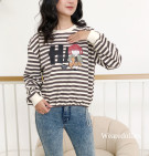 HI TRY TOP / STRIPES KNIT SABLON