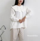 HILIANA SHIRT / KEMEJA OVERSIZE KERAH SAILOR