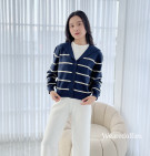 JISOO STRIPES CARDY / CARDIGAN KNIT PREMIUM