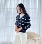 JISOO STRIPES CARDY / CARDIGAN KNIT PREMIUM