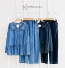 KAY DENIM SET / ONESET DENIM KERAH RUFFLE