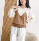 KHIA BLOUSE / ATASAN BLOUSE KNIT MIX SEMI SILK