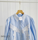 LAUFA SHIRT / KEMEJA STRIPES MIX LACE PREMIUM