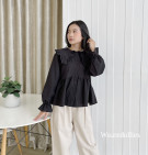 LEIKA TOP / ATASAN LINNEN KERAH RUFFLE