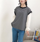 LINEA STRIPES BLOUSE / ATASAN BLOUSE MIX KATUN