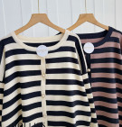 LIVA STRIPES CARDY / CARDIGAN KNIT PREMIUM