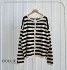 LIVA STRIPES CARDY / CARDIGAN KNIT PREMIUM