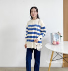 LONIX KNIT SWEATER / SWEATER STRIPES KNIT PREMIUM