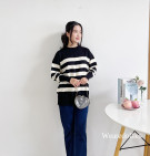 LONIX KNIT SWEATER / SWEATER STRIPES KNIT PREMIUM