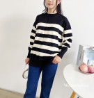 LONIX KNIT SWEATER / SWEATER STRIPES KNIT PREMIUM