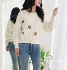 LYRA FLORA SWEATER / SWEATER KNIT BORDIR BUNGA