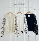 MAIRA POLKA TOP  / ATASAN KNIT MOTIF POLKA