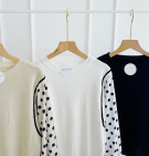 MAIRA POLKA TOP  / ATASAN KNIT MOTIF POLKA