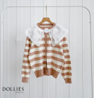 MALDA KNIT STRIPES / SWEATER KNIT KERAH BROKAT