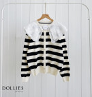 MALDA KNIT STRIPES / SWEATER KNIT KERAH BROKAT