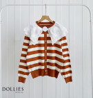 MALDA KNIT STRIPES / SWEATER KNIT KERAH BROKAT