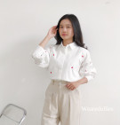 MELISA SHIRT / KEMEJA WANITA OVERSIZE BORDIR