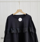 MERA BLOUSE / BLOUSE HITAM KAOS MIX LACE