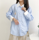 MIORA STRIPES SHIRT / KEMEJA MOTIF SALUR BASIC