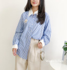 MIORA STRIPES SHIRT / KEMEJA MOTIF SALUR BASIC