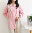 MIORA STRIPES SHIRT / KEMEJA MOTIF SALUR BASIC