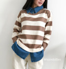 MIURA STRIPES BLOUSE / ATASAN KNIT X DENIM